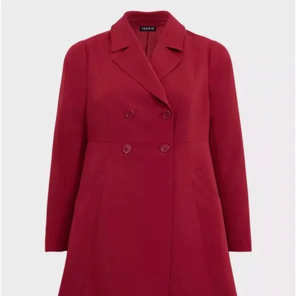 TORRID Twill A-Line Trench Red Coat size 5 Red - Picture 5 of 11